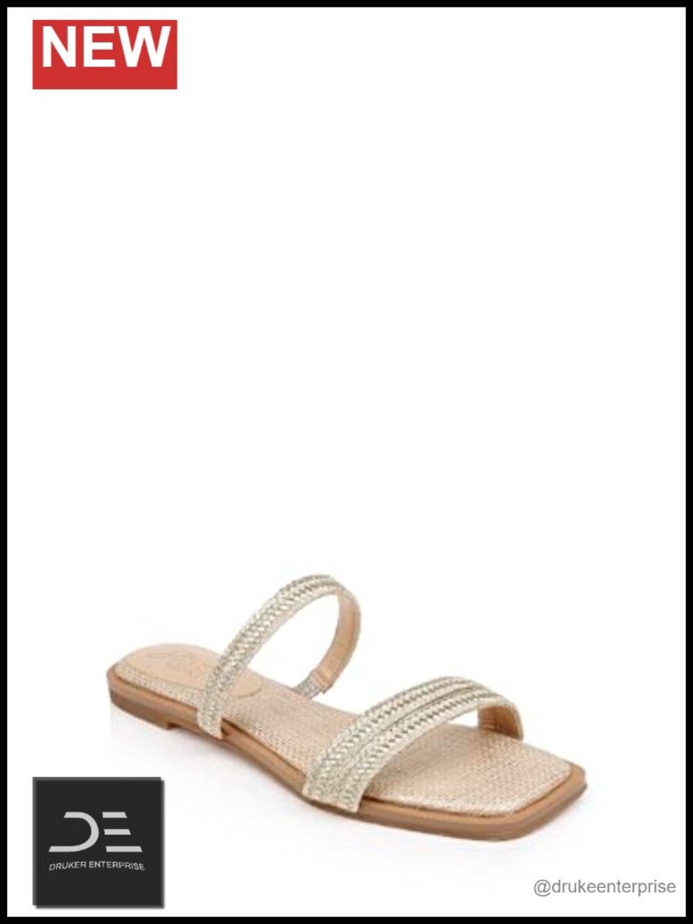 Jute Flat Sandals Slip On Slingback Padded Insole Evening